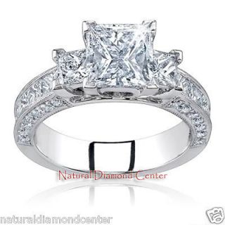   Cut Diamond Three 3/Stone Engagement Anniversary Ring 14k Gold