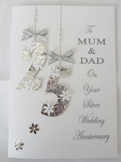 Personalised Handmade Wedding Anniversary Card 25th 40th 45th 50th etc 