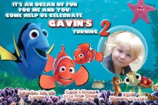 Finding Nemo Photo Birthday Party Invitation You Print