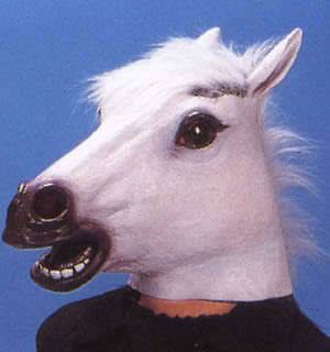 White horse animal mask Rubber Party Mask Head Costume