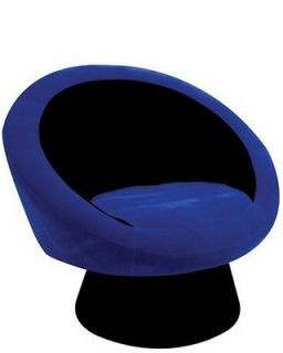 LumiSource Modern Kids Saucer Chair Black/Blue w/Plush Seat CHR SAUCE 