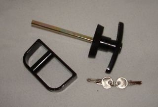 Handle Shed Door Lock Set, 5 1/2 Black, T Lock