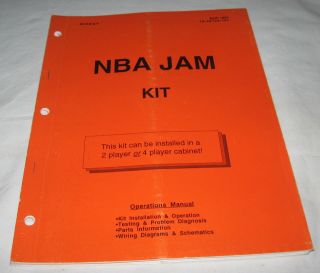 Midway NBA JAM KIT Arcade Video Game Original Manual
