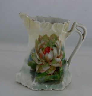 Small China Pitcher w Floral Decoration, Made in Germany, 4 1/4 tall