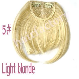 New Fashion Lady Clip on Front Neat Bang Fringe Hair Extensions LIGHT 