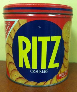 Vintage 1982 Ritz Cracker Metal Cracker Keeper Tin
