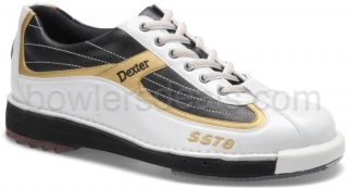 Dexter *NEW* SST 8 Mens Bowling Shoes White/Black/Go​ld