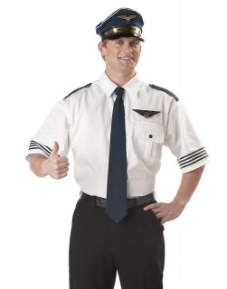 Pilot Shirt Uniform Adult Mens Halloween Costume L