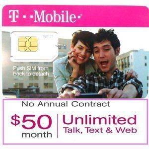 MOBILE (NO CONTRACT) MONTHLY 4G SIM CARD & FIRST MONTH $50 PLAN 