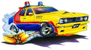Mad Max MFP Police Pursuit Muscle Car Cartoon Tshirt