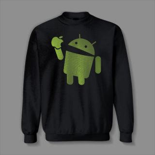 Android eats Apple droid FUNNY phone nerd 4 5 computer geek Sweatshirt