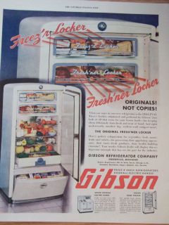 1946 Gibson Refrigerator Freezr Locker & Appliance Advertisement