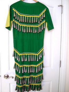 AUTHENTIC Native American Green POW WOW JINGLE DRESS w/191 Genuine 