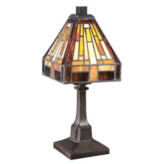 Quoizel TF1018TVB Vintage Bronze Tiffany / Stained Glass 1 Light Table 