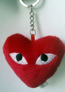 NEW COMME DES GARCONS CDG PLAY LOGO KEYCHAIN BAG & ACCESSORIES RED