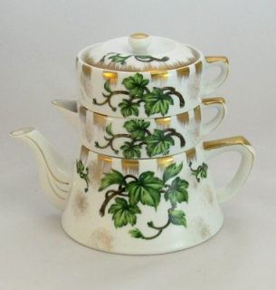 Antique KELVIN CHINA Gilded ENGLISH IVY VINE Tea Set   Vintage 