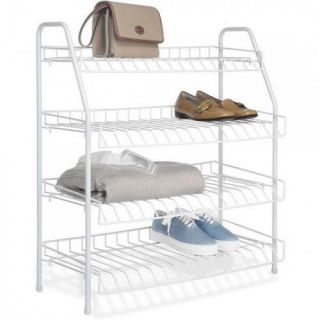 Home Collections 4 Tier Wire Shoe Rack   Store all Your Shoes in One 