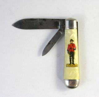 Vintage No. 30 Sheffield England Barlow Pocket Knife Canadian Mountie 