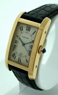 Cartier Tank Americaine 18k Yellow Gold Automatic Discontinued Unisex 