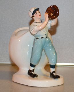 Old Ceramic 1960 Samson Import Baseball Player Planter Vase