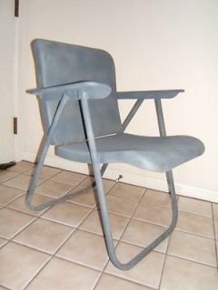 Vintage Russel Wright metal folding chair made for Samsonite   c. 1950