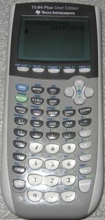 Texas Instruments TI 84 Plus Silver Edition Calculator Good Shape