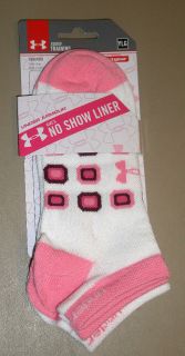 Under Armour Girls Youth Large (1 4) Training Pink White No Show Liner 
