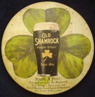 Vintage OLD SHAMROCK STOUT Metal Sign Irish Pub