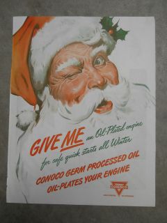 1940s Conoco Germ Processed Oil Christmas (Santa) Magazine 