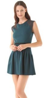 2012FALL NEW $295 Rebecca Taylor Ponte Cap Sleeve Dress colorblock 