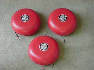 Lot of 3 Antique/Vintage Notifier Co Fire Alarm Bells Model C 8, Made 
