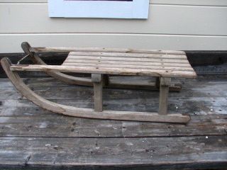 Vintage Snow Sled Wood GREAT condition Display piece 32
