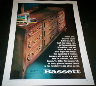 1966 Ad Bassett Dresser & Mirror Verona Furniture