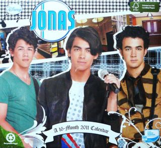 JONAS, A 16 Month 2011 Wall Calander, Jonas Brothers, Mint Factory 