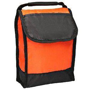 Lunch Cooler Bag with Clear Id Pocket on Back Folds Flat for Storage 