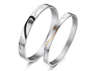   Combine Titanium Stainless Steel Couple Bracelets Bangles Best Gift