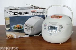 Zojirushi Rice Cooker Warmer NS WPC10 5.5 Cups LCD Clock Timer White 