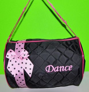 GIRLS DANCE DUFFLE BAG BLACK PINK BALLET TUTU TAP BAG NWT ADORABLE 