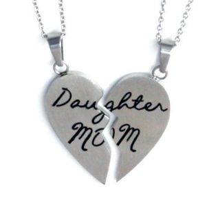 Heart Pendant Necklace Set (2pcs) Daughter Mother gift 18 Chains Free