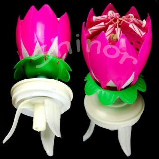10 PCS Musical Birthday 8 Candles Lotus Flower Lot Light Sparkle Party 