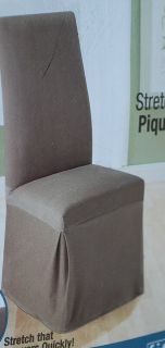 Stretch Dining Room Chair Cover Pique Fits Armless Chairs 42 T Sure 