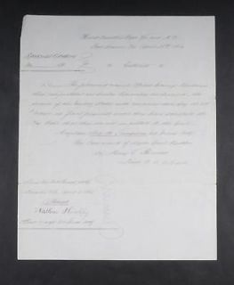 Civil War Discharge Letter 2nd Mass Artill Ira Sampson