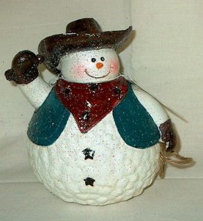 Painted Cowboy Snowman Figurine from TII Collections x2016 NWT