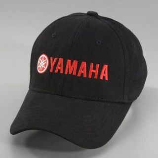 YAMAHA RED LOGO FITTED FLEXFIT HAT   BLACK   SIZE SM/MD   BRAND NEW