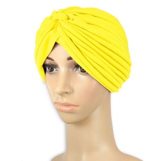 Yellow Full Head Turban Headwrap Indian Style Wrap Bandana Hat Hair 