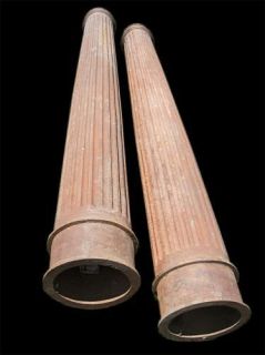 Pair of Large Fluted Cast Iron Columns