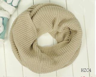 Unisex Super Chunky Knit Circle Loop Cowl Infinity Scarf Snood Collar 