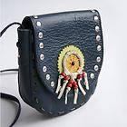 Vtg 70s DREAMCATCHER CROSS BODY Leather Studded Navajo Mini Saddle 