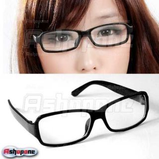 Fashion Retro Vintage Black Unisex Slim Thin Clear Lens Glasses