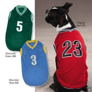 Dog Jersey Casual Canine All Star Hoops Shirt Blue XS